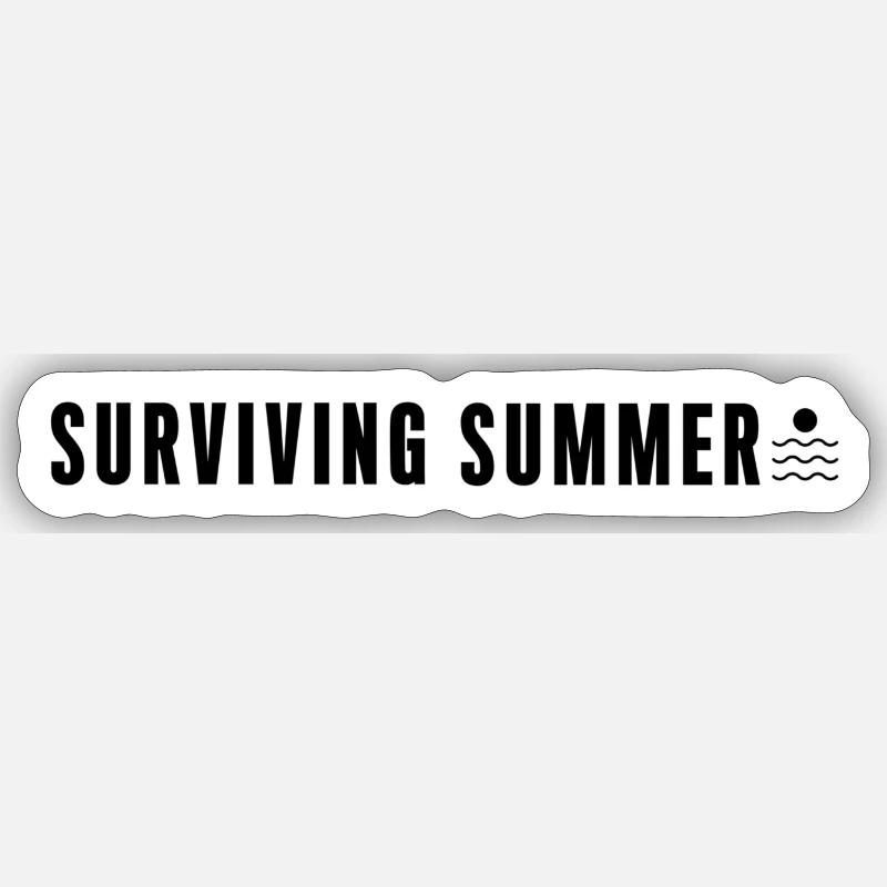 Surviving Summer - Sticker taille S (10 x 10 cm) - blanc mat