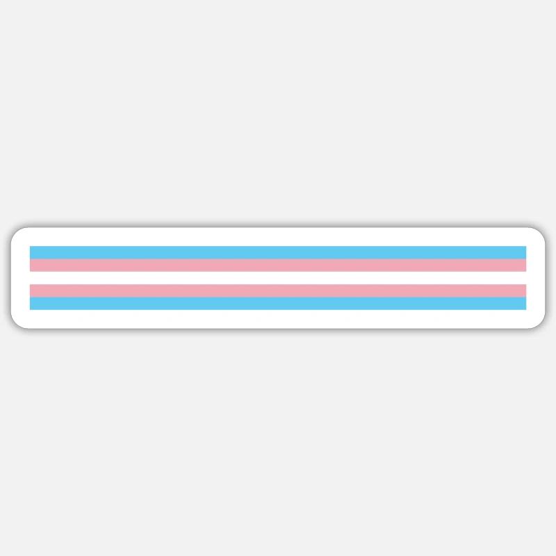 Drapeau trans - Sticker taille S (10 x 10 cm) - blanc mat