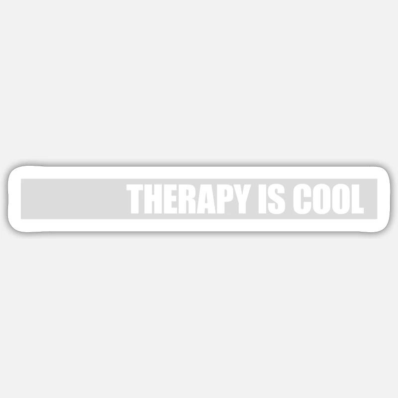therapy is cool Zitat - Sticker Größe S (10 x 10 cm) - Mattweiß
