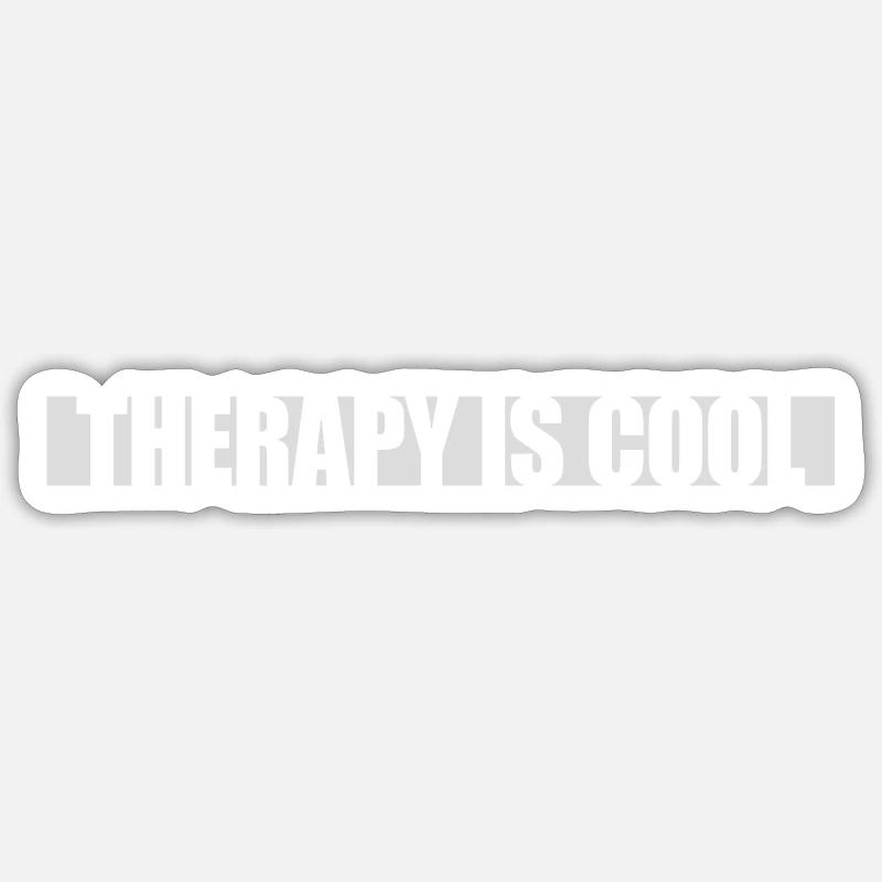 therapy is cool Quote - Sticker size S (10 x 10 cm) - white matte