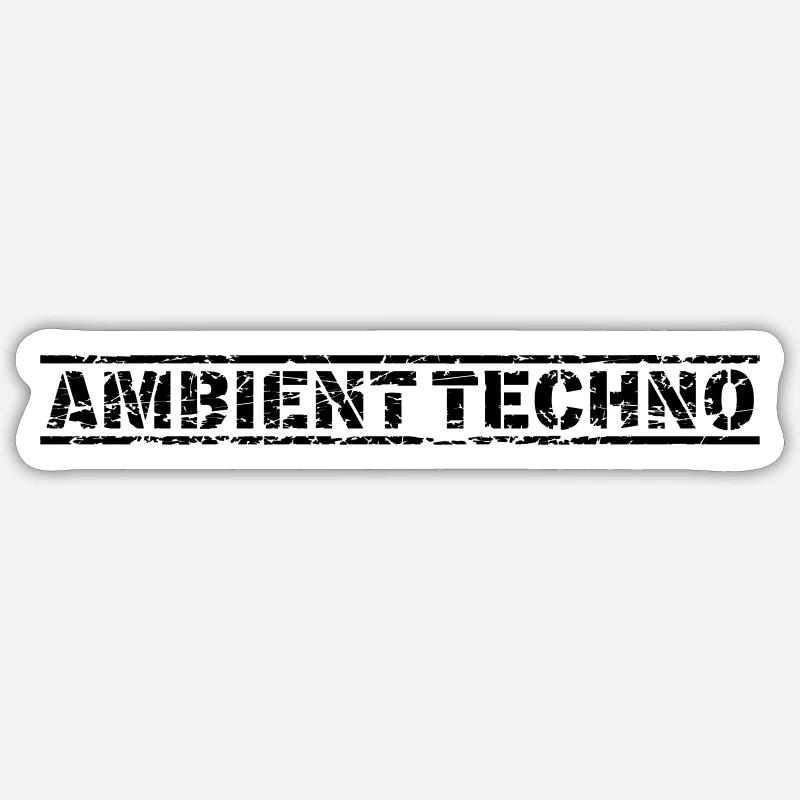 Ambient Techno - Sticker size S (10 x 10 cm) - white matte