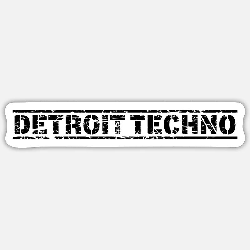 Techno de Détroit - Sticker taille S (10 x 10 cm) - blanc mat