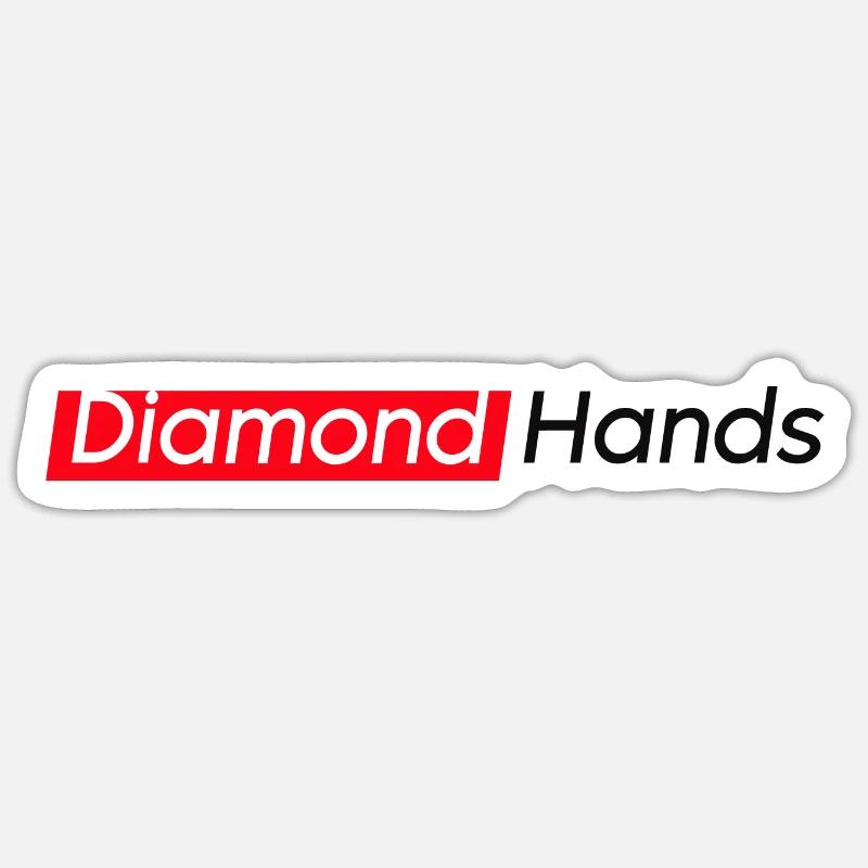 Diamond Hands - Sticker Größe S (10 x 10 cm) - Mattweiß