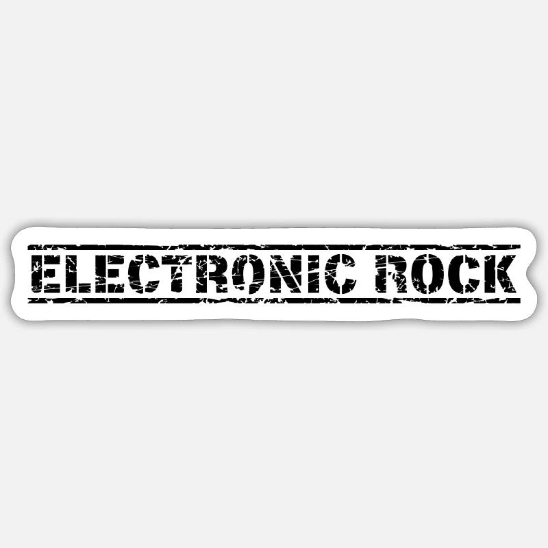 Rock électronique - Sticker taille S (10 x 10 cm) - blanc mat