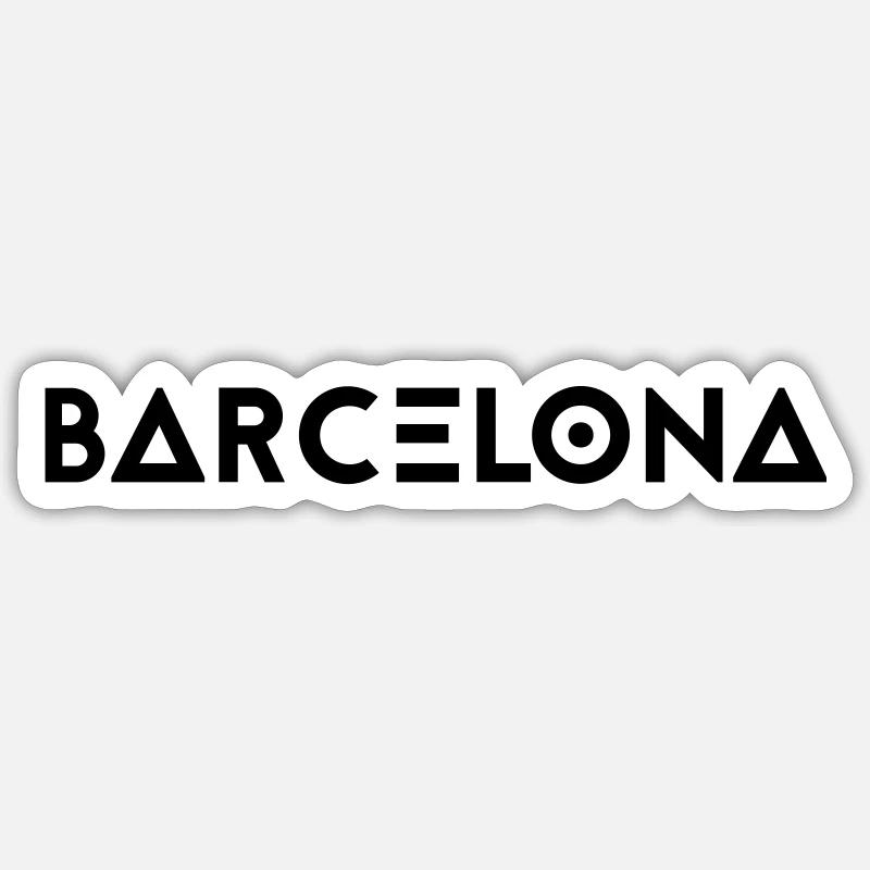 BARCELONE - Sticker taille S (10 x 10 cm) - blanc mat