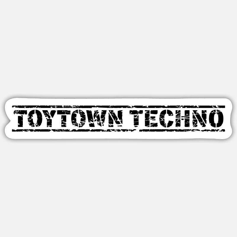 Toytown Techno - Sticker Größe S (10 x 10 cm) - Mattweiß