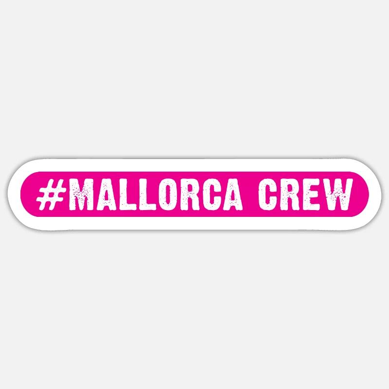 Mallorca Crew - Sticker Größe S (10 x 10 cm) - Mattweiß