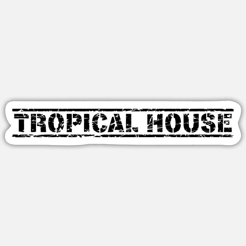 Tropical House - Sticker size S (10 x 10 cm) - white matte