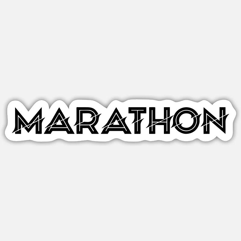 Marathon - Sticker taille S (10 x 10 cm) - blanc mat