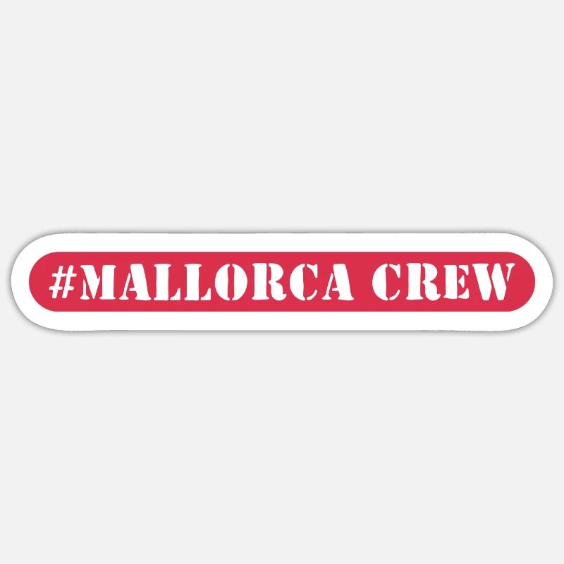 Mallorca Crew - Sticker Größe S (10 x 10 cm) - Mattweiß