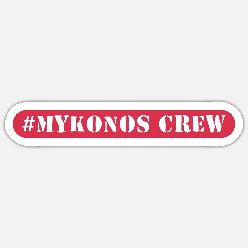 Mykonos Crew - Sticker size S (10 x 10 cm) - white matte
