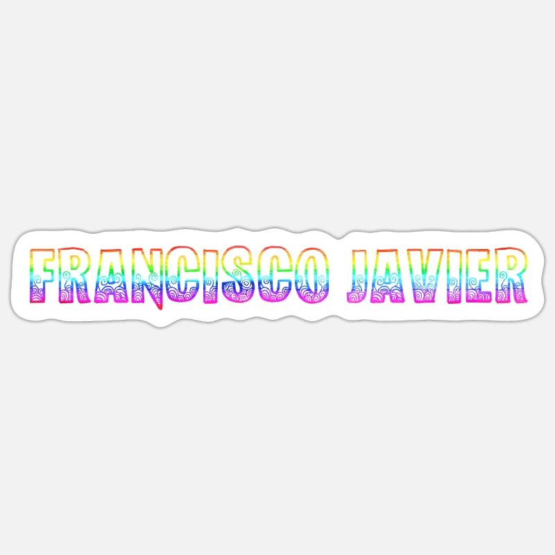 Francisco Javier RS Arc-en-ciel - Sticker taille S (10 x 10 cm) - blanc mat