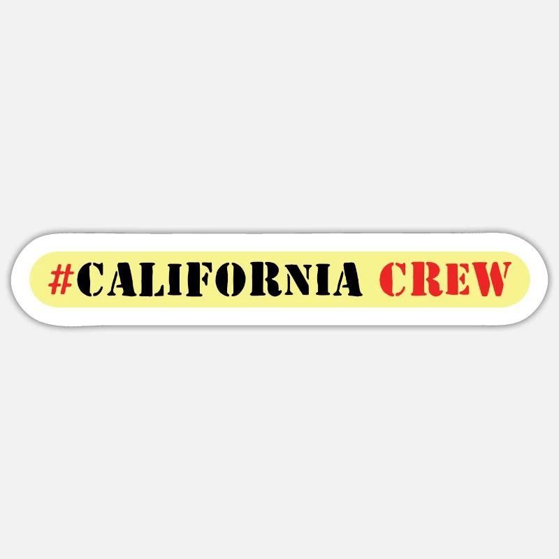 Équipage californien - Sticker taille S (10 x 10 cm) - blanc mat