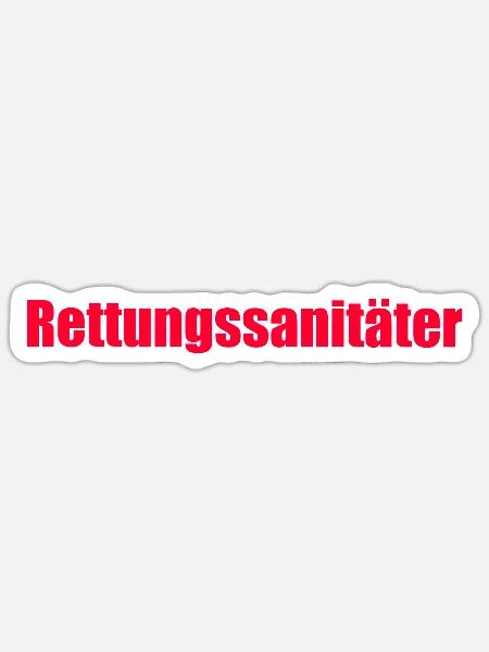 Rettungssanitäter Schriftzug Rot RS RettSan San - Sticker Größe S (10 x 10 cm) - Mattweiß