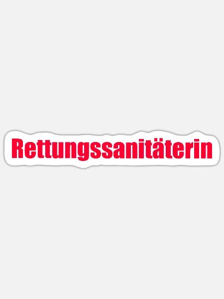 Rettungssanitäterin Schriftzug - Sticker Größe S (10 x 10 cm) - Mattweiß
