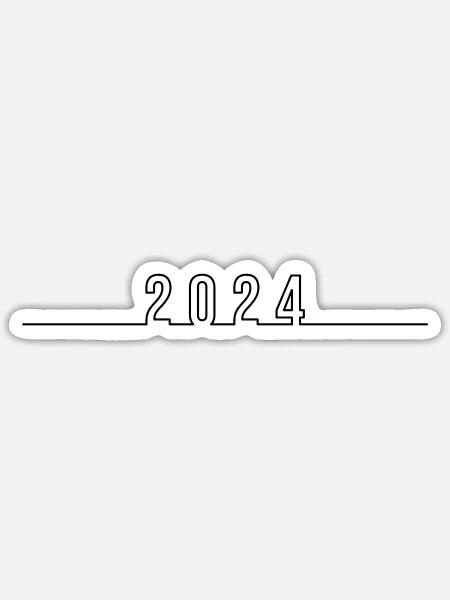 2024 Jahr - Sticker Größe S (10 x 10 cm) - Mattweiß