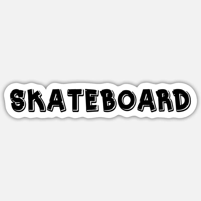 Skateboard - Sticker Größe S (10 x 10 cm) - Mattweiß