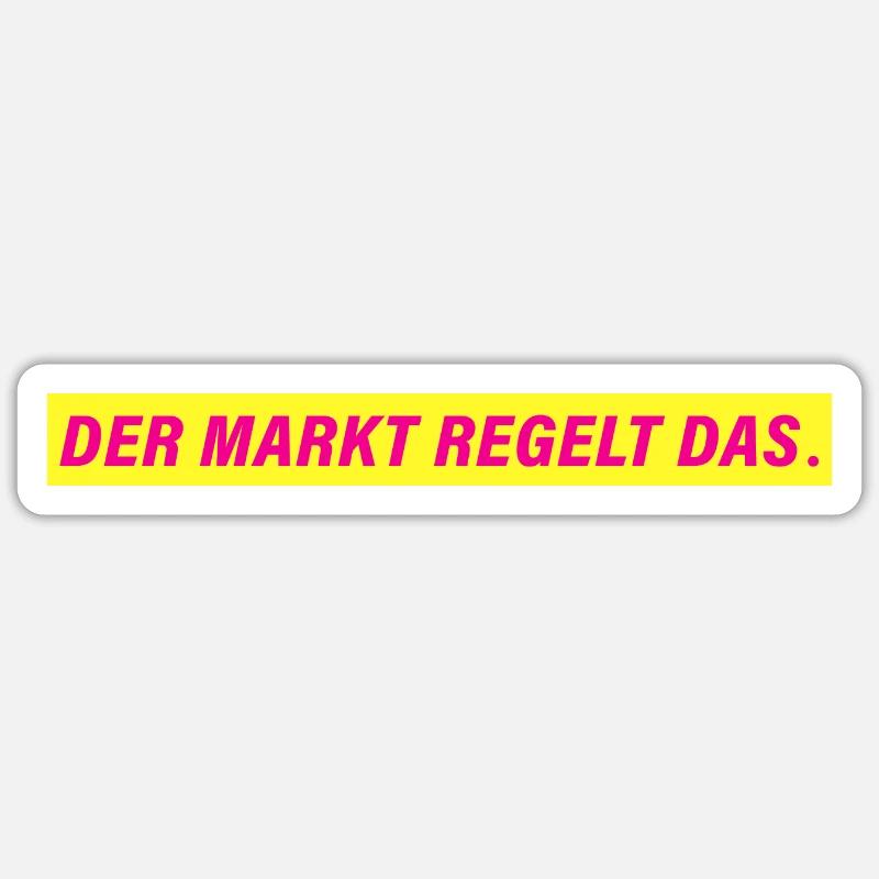 DER MARKT REGELT DAS. | FDP Design - Sticker Größe S (10 x 10 cm) - Mattweiß