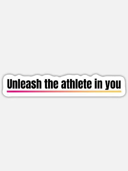 Entfessle den Athleten in dir - Sticker Größe S (10 x 10 cm) - Mattweiß
