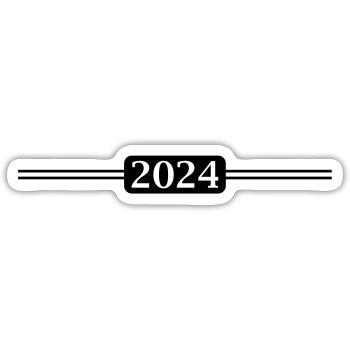 2024 Jahr - Sticker Größe S (10 x 10 cm) - Mattweiß - Vorne