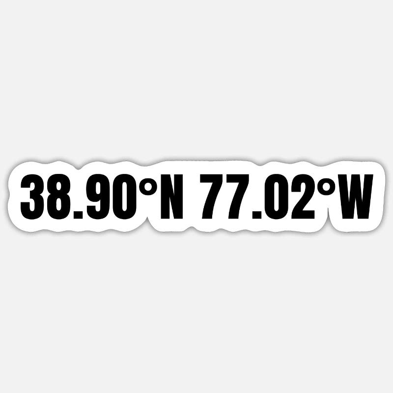 Washington Washington, D.C. USA Coordinates - Sticker size S (10 x 10 cm) - white matte