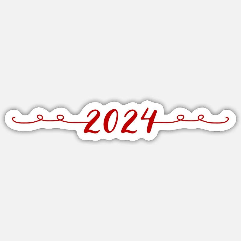 2024 year - Sticker size S (10 x 10 cm) - white matte
