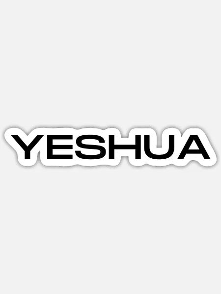 YESHUA – Christliche Kleidung - Sticker Größe S (10 x 10 cm) - Mattweiß