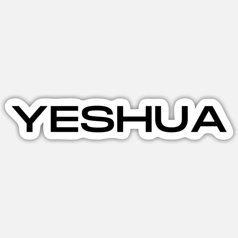 YESHUA – Christliche Kleidung - Sticker størrelse S (10 x 10 cm) - mat hvid