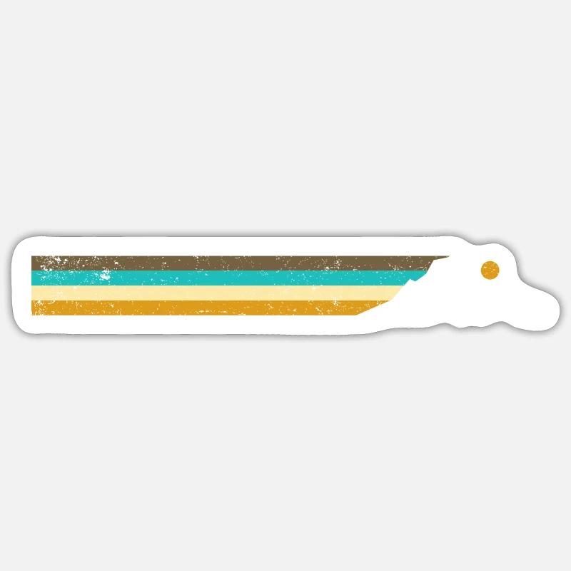 Mountain stripes - Sticker size S (10 x 10 cm) - white matte
