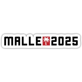 Malle 2025 Urlaub Palme - Sticker Größe S (10 x 10 cm) - Mattweiß - Vorne