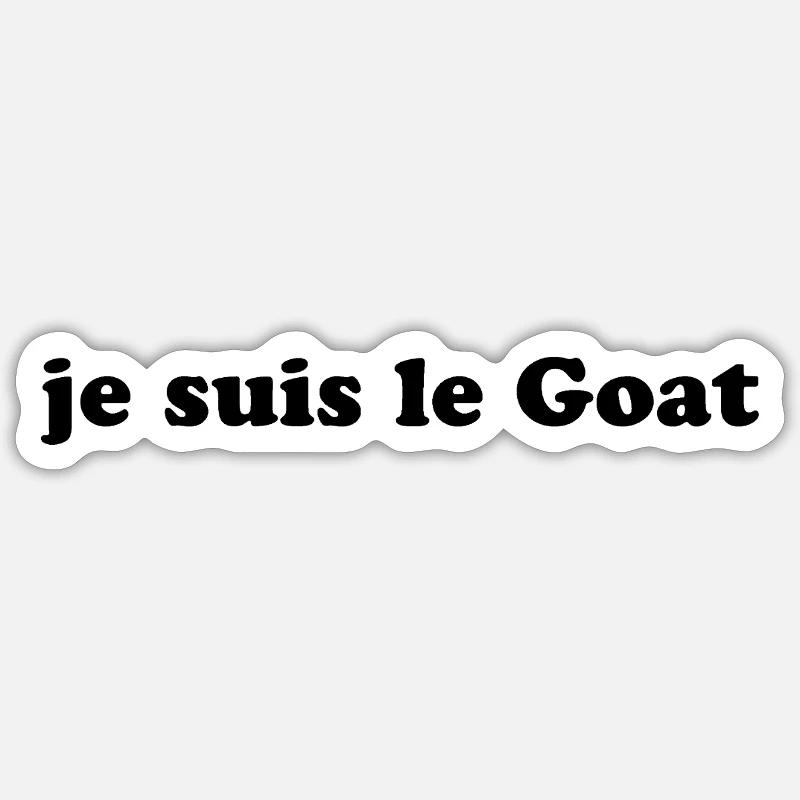 Tshirt idée humour goat  - Sticker taille S (10 x 10 cm) - blanc mat