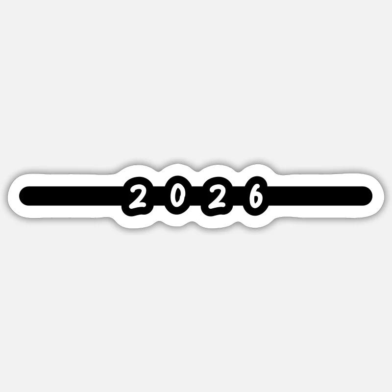 Année 2026 - Sticker taille S (10 x 10 cm) - blanc mat