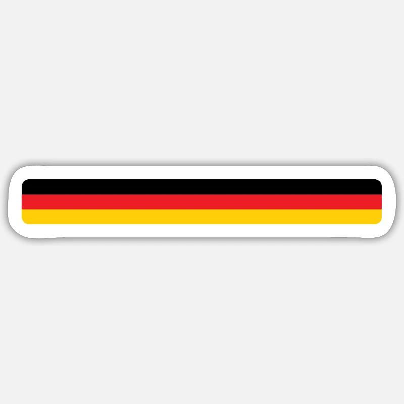 Deutsche Flagge – Deutschland - Sticker Größe S (10 x 10 cm) - Mattweiß