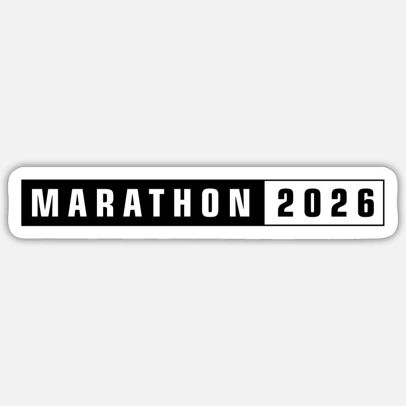 Marathon 2026 - Sticker taille S (10 x 10 cm) - blanc mat