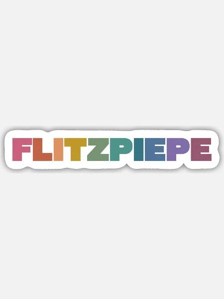Flitzpiepe Farbblock - Sticker Größe S (10 x 10 cm) - Mattweiß