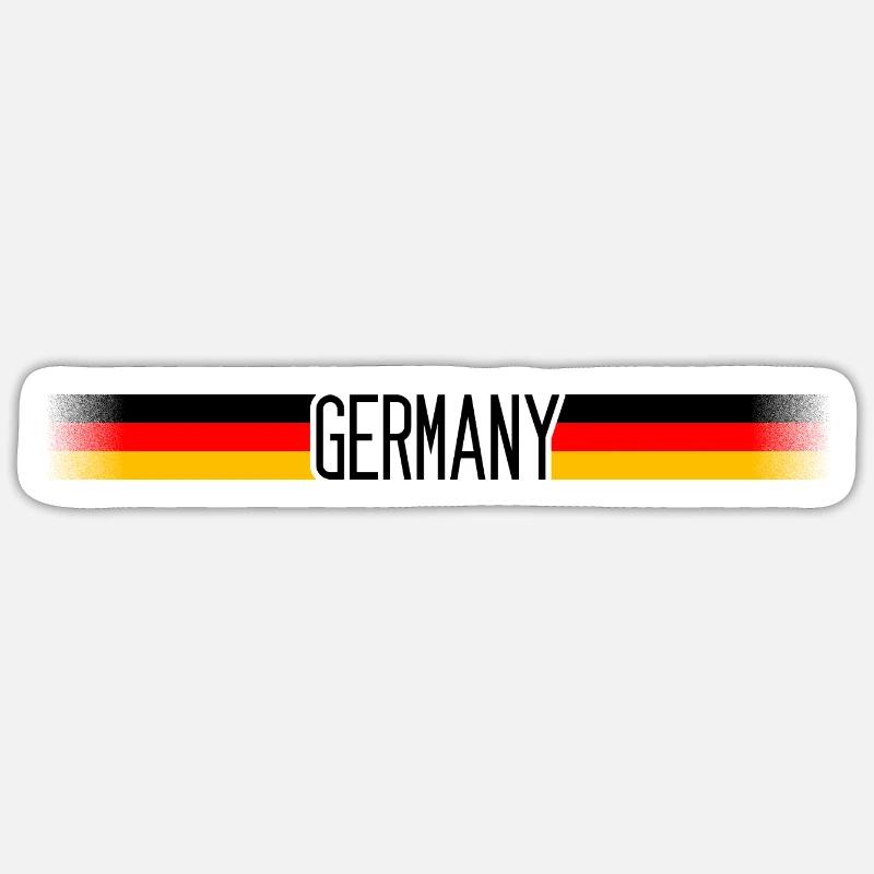 Germany Flag / Banner 007 - Sticker size S (10 x 10 cm) - white matte