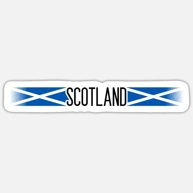 Ecosse Drapeau / bannière 005 conceptions rondes - Sticker taille S (10 x 10 cm) - blanc mat