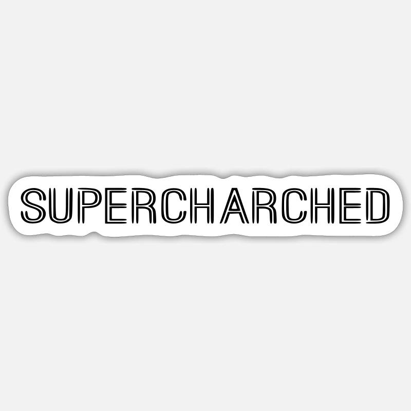 SUPERCHARCHED lettering - Sticker size S (10 x 10 cm) - white matte