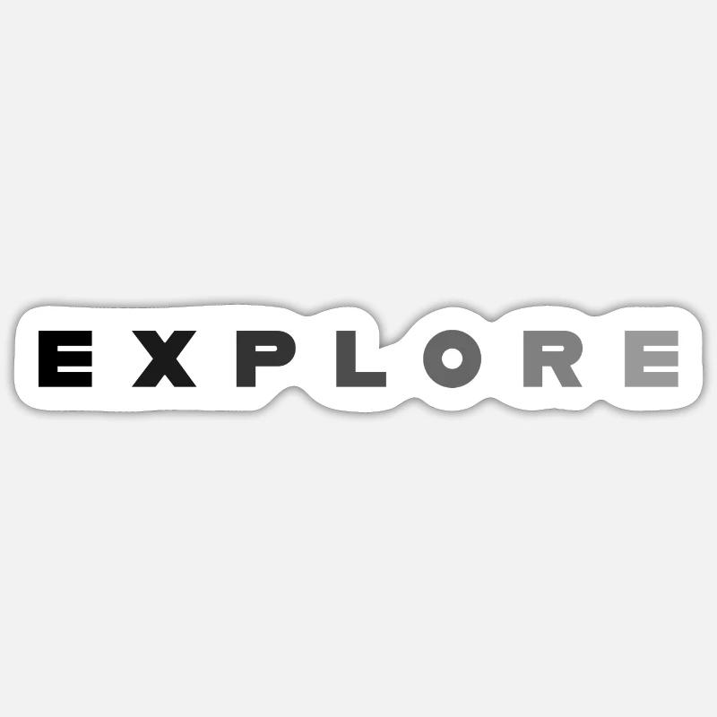 EXPLORE - Sticker taille S (10 x 10 cm) - blanc mat