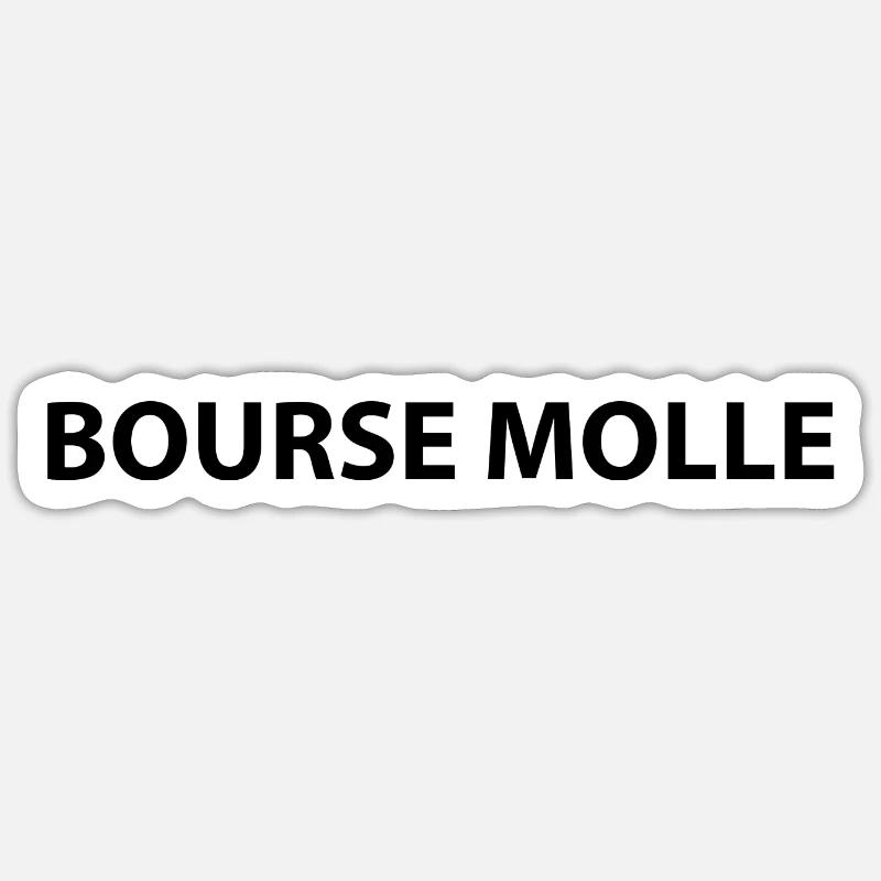 BOURSE MOLLE - Sticker taille S (10 x 10 cm) - blanc mat