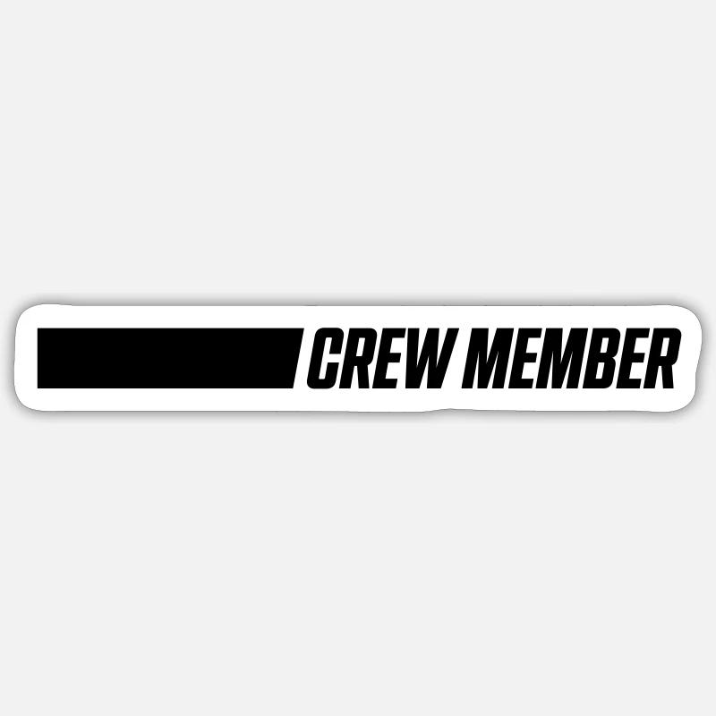 crew member - Sticker taille S (10 x 10 cm) - blanc mat