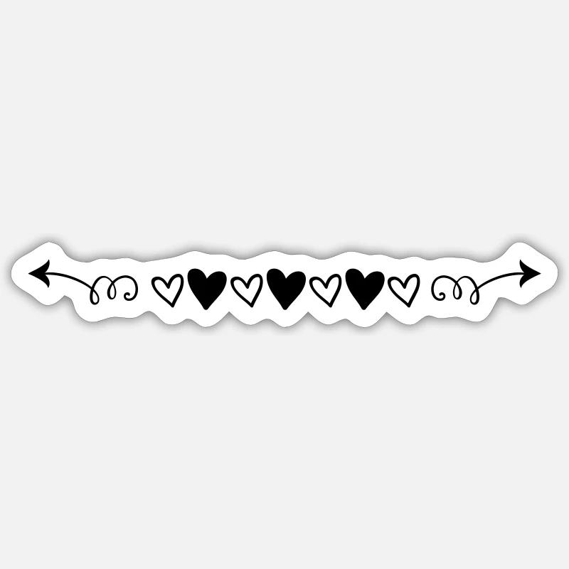 herz strich - Sticker Größe S (10 x 10 cm) - Mattweiß