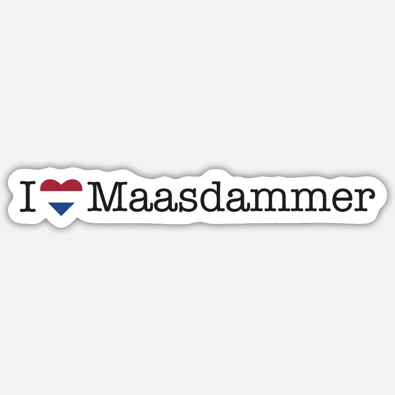 J’adore Maasdammer - Sticker taille S (10 x 10 cm) - blanc mat