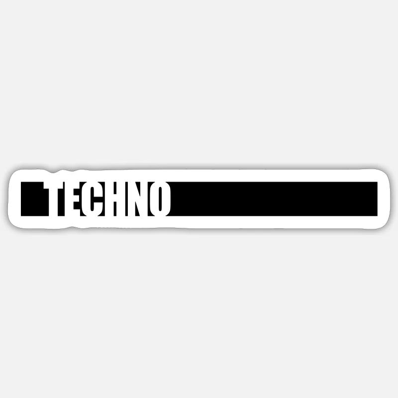 Music Techno Logo Sticker size S (10 x 10 cm)