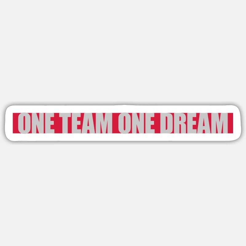 Mannschaft One Team - Sticker Größe S (10 x 10 cm) - Mattweiß
