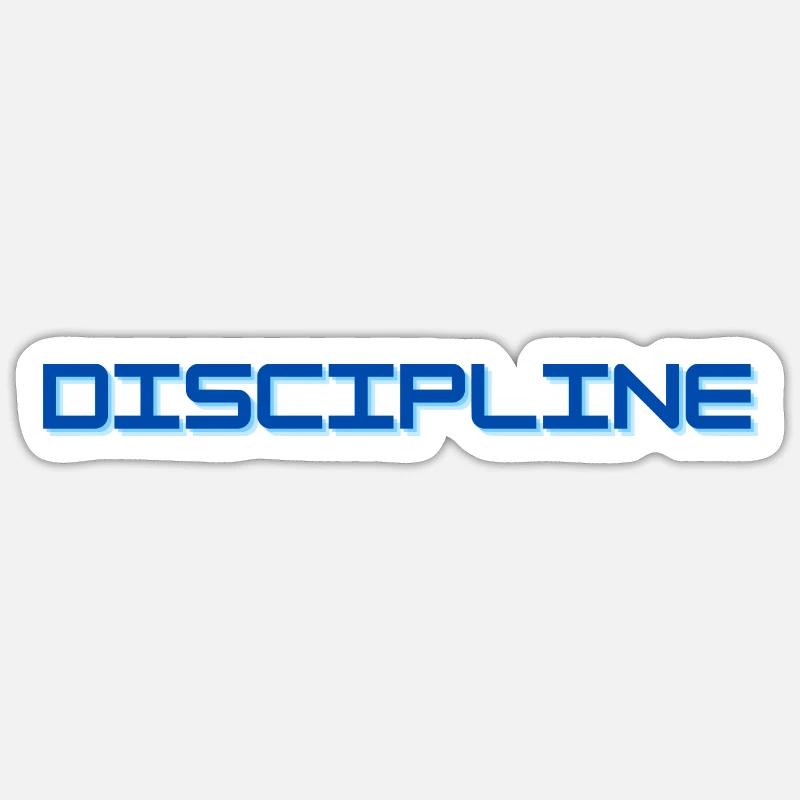 Discipline - Sticker taille S (10 x 10 cm) - blanc mat