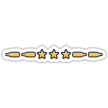Star Beer Bottles Line Dividing Line - Sticker size S (10 x 10 cm) - white matte - Front