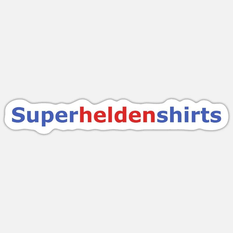 Wortlogo Superheldenshirts - Sticker Größe S (10 x 10 cm) - Mattweiß
