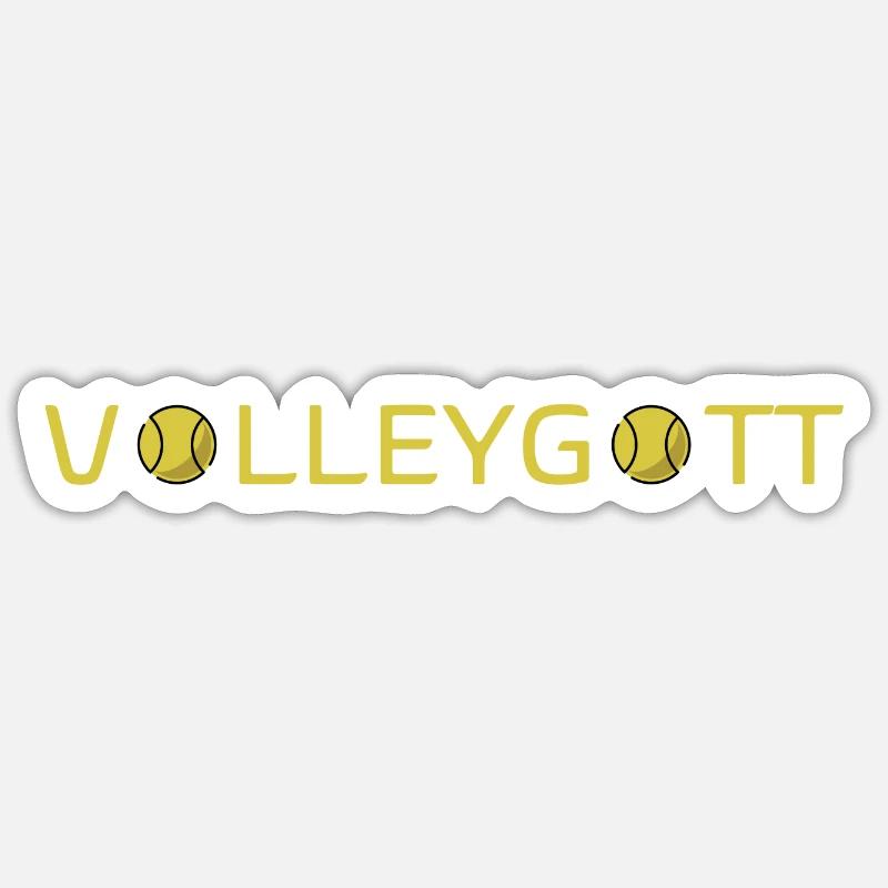Volleygott Ball gelb Sticker Größe S (10 x 10 cm)