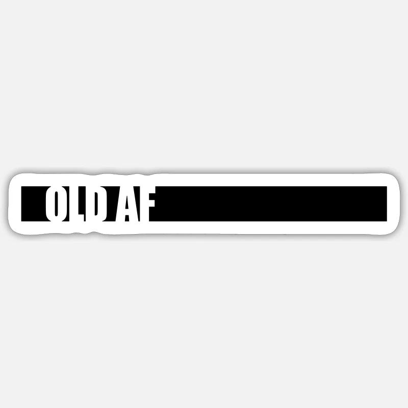 old AF Text Logo - Sticker size S (10 x 10 cm) - white matte